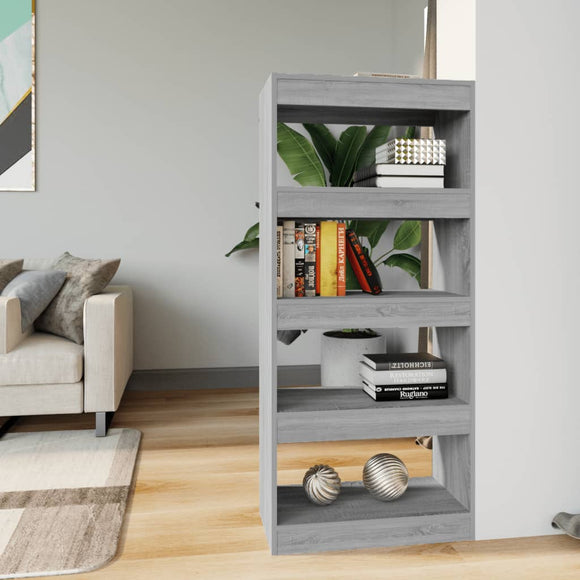 NNEVL Book Cabinet/Room Divider Grey Sonoma 60x30x135 cm Engineered Wood
