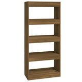 NNEVL Book Cabinet/Room Divider Brown Oak 60x30x135 cm Engineered Wood