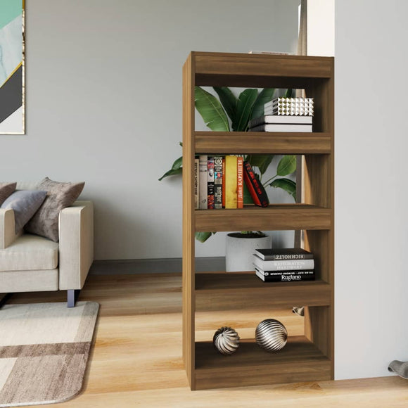 NNEVL Book Cabinet/Room Divider Brown Oak 60x30x135 cm Engineered Wood