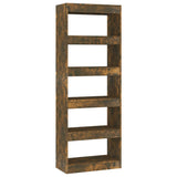 NNEVL Book Cabinet/Room Divider Smoked Oak 60x30x166 cm Engineered Wood