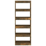 NNEVL Book Cabinet/Room Divider Smoked Oak 60x30x166 cm Engineered Wood