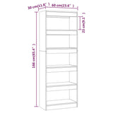 NNEVL Book Cabinet/Room Divider Smoked Oak 60x30x166 cm Engineered Wood