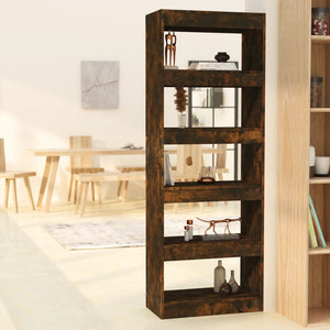 NNEVL Book Cabinet/Room Divider Smoked Oak 60x30x166 cm Engineered Wood