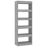 NNEVL Book Cabinet/Room Divider Grey Sonoma 60x30x166 cm Engineered Wood