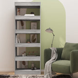 NNEVL Book Cabinet/Room Divider Grey Sonoma 60x30x166 cm Engineered Wood