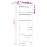 NNEVL Book Cabinet/Room Divider Grey Sonoma 60x30x166 cm Engineered Wood