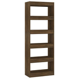NNEVL Book Cabinet/Room Divider Brown Oak 60x30x166 cm Engineered Wood