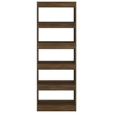 NNEVL Book Cabinet/Room Divider Brown Oak 60x30x166 cm Engineered Wood