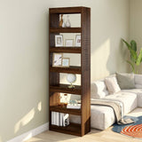 NNEVL Book Cabinet/Room Divider Brown Oak 60x30x198cm