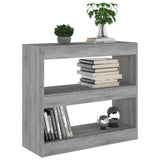 NNEVL Book Cabinet/Room Divider Grey Sonoma 80x30x72 cm