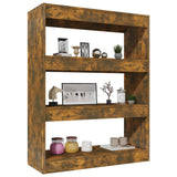 NNEVL Book Cabinet/Room Divider Smoked Oak 80x30x103 cm Engineered wood