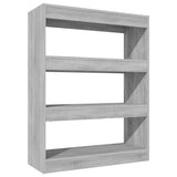 NNEVL Book Cabinet/Room Divider Grey Sonoma 80x30x103 cm Engineered wood