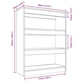 NNEVL Book Cabinet/Room Divider Grey Sonoma 80x30x103 cm Engineered wood