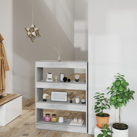 NNEVL Book Cabinet/Room Divider Grey Sonoma 80x30x103 cm Engineered wood
