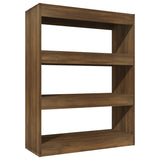 NNEVL Book Cabinet/Room Divider Brown Oak 80x30x103 cm Engineered wood