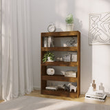 NNEVL Book Cabinet/Room Divider Smoked Oak 80x30x135 cm Engineered Wood