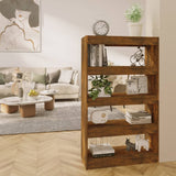 NNEVL Book Cabinet/Room Divider Smoked Oak 80x30x135 cm Engineered Wood