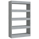 NNEVL Book Cabinet/Room Divider Grey Sonoma 80x30x135 cm Engineered Wood