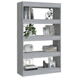 NNEVL Book Cabinet/Room Divider Grey Sonoma 80x30x135 cm Engineered Wood