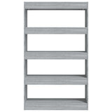 NNEVL Book Cabinet/Room Divider Grey Sonoma 80x30x135 cm Engineered Wood
