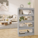 NNEVL Book Cabinet/Room Divider Grey Sonoma 80x30x135 cm Engineered Wood