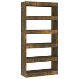 NNEVL Book Cabinet/Room Divider Smoked Oak 80x30x166 cm Engineered Wood