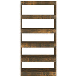 NNEVL Book Cabinet/Room Divider Smoked Oak 80x30x166 cm Engineered Wood