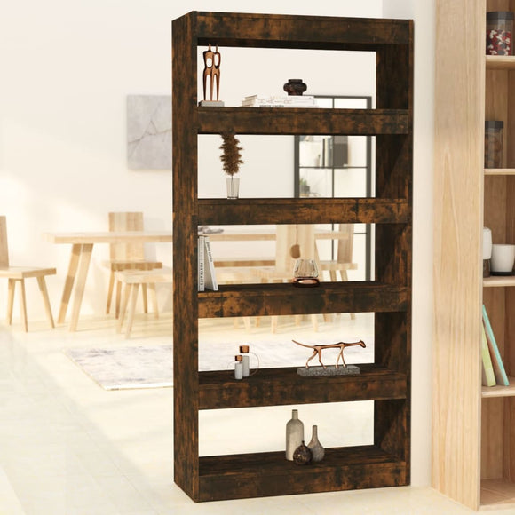 NNEVL Book Cabinet/Room Divider Smoked Oak 80x30x166 cm Engineered Wood