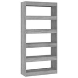 NNEVL Book Cabinet/Room Divider Grey Sonoma 80x30x166 cm Engineered Wood
