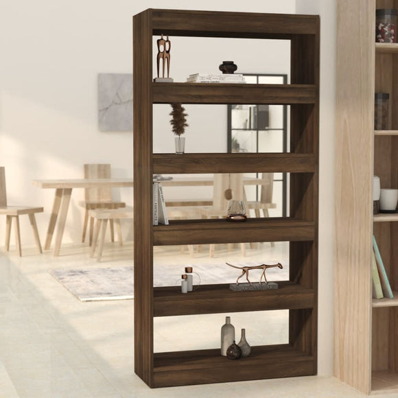 NNEVL Book Cabinet/Room Divider Brown Oak 80x30x166 cm Engineered Wood