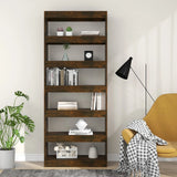 NNEVL Book Cabinet/Room Divider Smoked Oak 80x30x198 cm Engineered Wood
