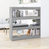 NNEVL Book Cabinet/Room Divider Grey Sonoma 100x30x103 cm