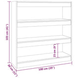 NNEVL Book Cabinet/Room Divider Brown Oak 100x30x103 cm