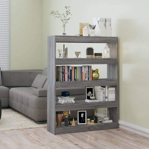NNEVL Book Cabinet/Room Divider Grey Sonoma 100x30x135 cm