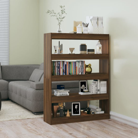 NNEVL Book Cabinet/Room Divider Brown Oak 100x30x135 cm