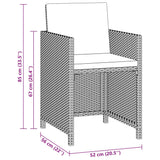 NNEVL 5 Piece Garden Dining Set with Cushions Poly Rattan Beige