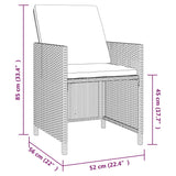 NNEVL 5 Piece Garden Dining Set with Cushions Poly Rattan Grey