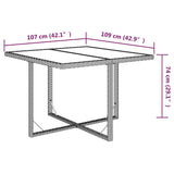 NNEVL 5 Piece Garden Dining Set with Cushions Poly Rattan Grey
