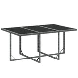 NNEVL 7 Piece Garden Dining Set with Cushions Poly Rattan Grey