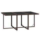NNEVL 7 Piece Garden Dining Set with Cushions Poly Rattan Brown