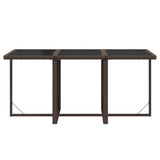 NNEVL 7 Piece Garden Dining Set with Cushions Poly Rattan Brown