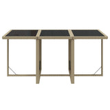 NNEVL 7 Piece Garden Dining Set with Cushions Poly Rattan Beige