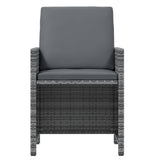 NNEVL 9 Piece Garden Dining Set with Cushions Poly Rattan Grey