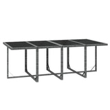 NNEVL 9 Piece Garden Dining Set with Cushions Poly Rattan Grey
