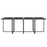 NNEVL 9 Piece Garden Dining Set with Cushions Poly Rattan Grey