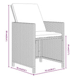 NNEVL 15 Piece Garden Dining Set with Cushions Poly Rattan Beige