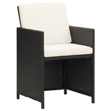 NNEVL 17 Piece Garden Dining Set with Cushions Poly Rattan Black