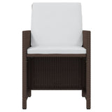NNEVL 15 Piece Garden Dining Set with Cushions Poly Rattan Brown