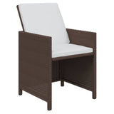 NNEVL 19 Piece Garden Dining Set with Cushions Poly Rattan Brown