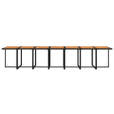 NNEVL 15 Piece Garden Dining Set with Cushions Black Poly Rattan